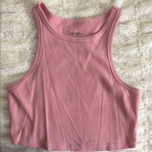 Wild Fable Pink Ribbed Crop Top